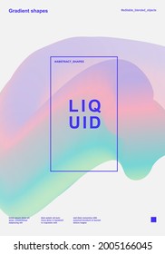 Plantilla de diseño de moda con formas fluidas y líquidas. Gradientes abstractos. Aplicable a portadas, sitios web, volantes, presentaciones, banners. Ilustración vectorial. Eps10