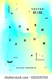 Trendy design template fluid poster. Vector motion blurred banner.