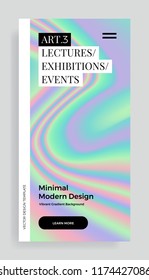 Trendy design template with vibrant gradient holographic texture. Applicable for covers, brochures, placards, posters, flyers, presentations, banners, identity. Vector illustration. Eps10 
