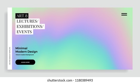 Trendy design template with vibrant gradient holographic texture. Applicable for covers, brochures, placards, posters, flyers, presentations, banners, identity. Vector illustration. Eps10 