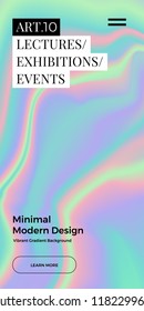 Trendy design template with vibrant gradient holographic texture. Applicable for covers, brochures, placards, posters, flyers, presentations, banners, identity. Vector illustration. Eps10 