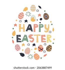 Trendy design with typography, dots, eggs and bunny, in pastel colors. Set of abstract easter backgrounds for social media, stories, banners, greeting cards, poster, greeting card