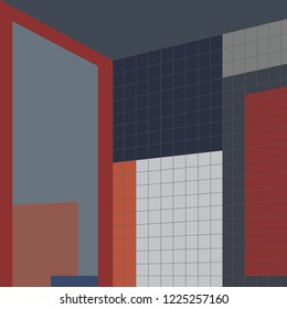 Trendy design vector abstract color block geometric background