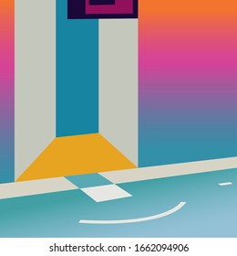Trendy design vector abstract color block geometric background
