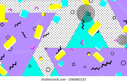 Trendy Design. Violet Childish Pattern. Doodle Artwork. Yellow Composition. Modern Print. Purple Graphic Ornament. Aqua Drawing. Vector Backdrop.