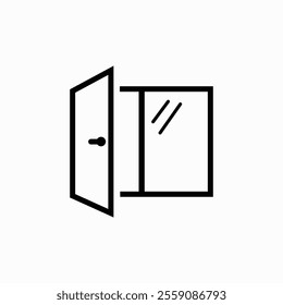 Trendy design window, door, exit, frame,  icon Template, vector illustration