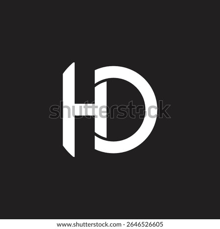 Trendy DH or HD logo design vector template.