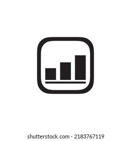 Trendy Diagramm Balkendiagramm nach oben App Symbol in flachem Stil einzeln auf weißem Hintergrund. 
Icon für die Präsentation, Broschüre, Katalog, Poster, Buch, Zeitschriften und Apps.
Vektorgrafik, EPS10.