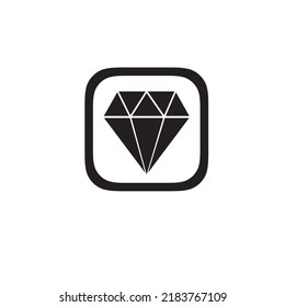 Trendy-Diamant-App-Symbol im flachen Stil einzeln auf weißem Hintergrund. 
Icon für die Präsentation, Broschüre, Katalog, Poster, Buch, Zeitschriften und Apps.
Vektorgrafik, EPS10.