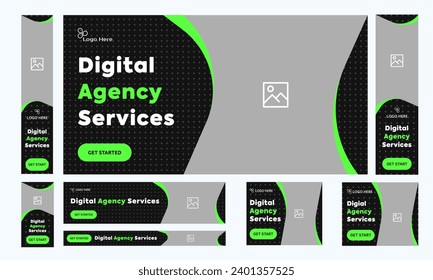 Trendy digital agency web bundle banner design for social media post, digital banner design, fully editable vector eps 10 file format