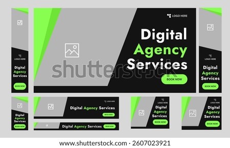 Trendy digital agency web set banner design for social media post, agency services banner design, trendy banner, editable vector eps 10 file format