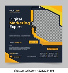 Trendy digital business agency marketing social media post and banner template design. Promotion  advertising Web Banner Ads Stories flyer poster vector