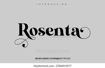 Tipo de pantalla de moda bold serif. Colección de alfabeto vintage moderno. Tipografía alternativa con estilo y mayúsculas y minúsculas. Ilustración vectorial