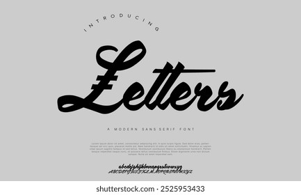 Trendy display typeface bold serif. Modern vintage alphabet collection. Uppercase, lowercase, stylish alternate typography. Vector illustration