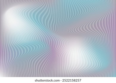 Trendy distorted liquid background with modern Ribbed Glass texture effect. Wave Fluid Swirl and Twirl background with light gradient. Vector illustration for web banner music science digital 