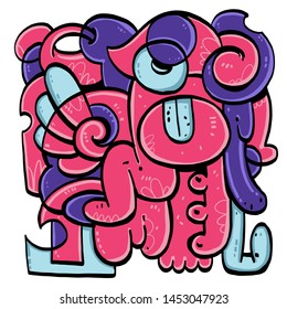 Trendy doodle fun on a white background. Vector illustration, drawing elements for design.