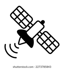 Trendy doodle icon of an artificial satellite 