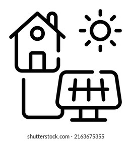 Trendy doodle icon denoting solar house