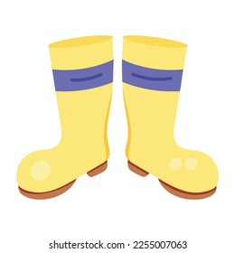 Trendy doodle icon of farmer boots 