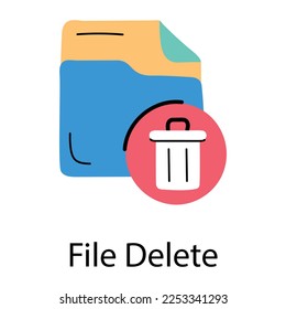 Trendy doodle icon of file delete 
