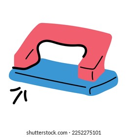 Trendy doodle icon of hole puncher 