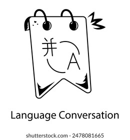 Trendy doodle icon of language conversation 