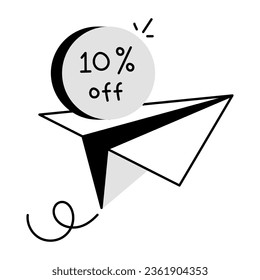 Trendy doodle icon of send offer 