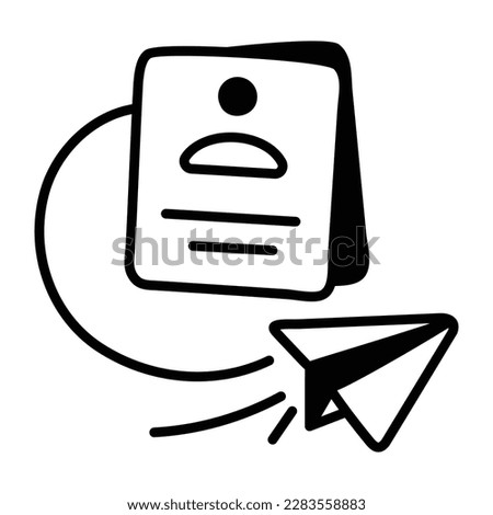 A trendy doodle icon of sending cv