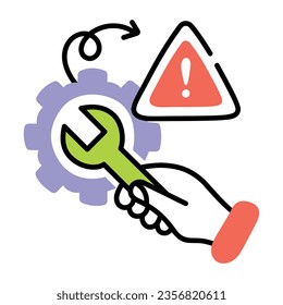Trendy doodle icon of technical issue  