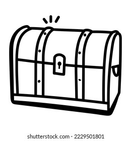 Icono de doodle de moda del estuche del tesoro