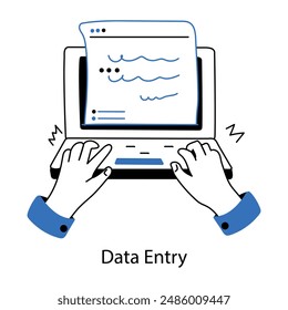 Mini ilustración de doodle de moda de entrada de datos 