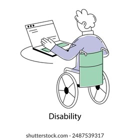 Trendy doodle mini illustration of disability