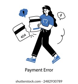 Trendy doodle mini illustration of payment error  - Powered by Shutterstock - Get 15% off with code: PIKWIZARD15