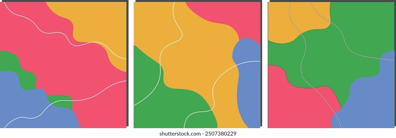 Trendy doodle pattern background with abstract organic shapes and leaves. Modern vector pattern for brochure, poster, post cover, story template design. Vector illustration.
