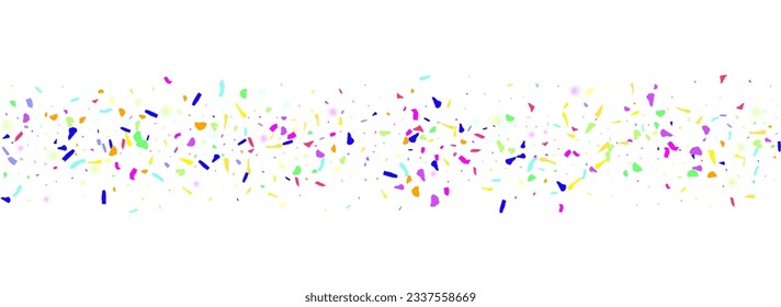 Trendy Dot Falling Vektor transparenter Panoramablick Hintergrund. Intensiver oberer Kornhintergrund. Farbenfrohe Confetti feiern Postkarte. Rainbow Powder Invitation Design.