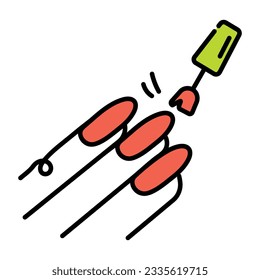 Trendy drawing icon of nail paint 