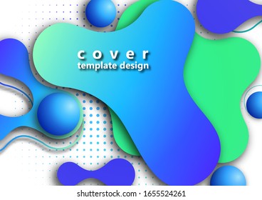 Trendy dynamic background. Fluid, flow, liquid background. The composition of liquid forms. Abstract smooth shapes, shadow effects. Art design for your design project. Vector illustration