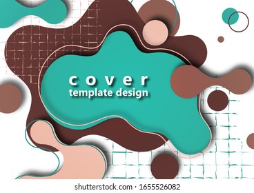 Trendy dynamic background. Fluid, flow, liquid background. The composition of liquid forms. Abstract smooth shapes, shadow effects. Art design for your design project. Vector illustration