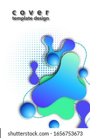 Trendy dynamic background. Fluid, flow, liquid background. The composition of liquid forms. Abstract smooth shapes, shadow effects. Art design for your design project. Vector illustration