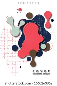 Trendy dynamic background. Fluid, flow, liquid background. The composition of liquid forms. Abstract smooth shapes, shadow effects. Art design for your design project. Vector illustration