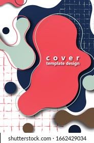 Trendy dynamic background. Fluid, flow, liquid background. The composition of liquid forms. Abstract smooth shapes, shadow effects. Art design for your design project. Vector illustration