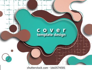 Trendy dynamic background. Fluid, flow, liquid background. The composition of liquid forms. Abstract smooth shapes, shadow effects. Art design for your design project. Vector illustration