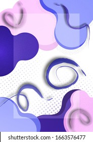 Trendy dynamic background. Fluid, flow, brush strokes. Abstract smooth wavy shapes. Art design for your project. Vector illustration