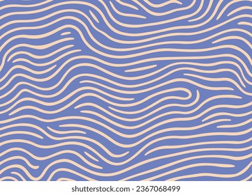 Trendy dynamic simple minimal meander wavy lines background. Abstract retro style groovy doodle modern aesthetic contemporary pattern backdrop.