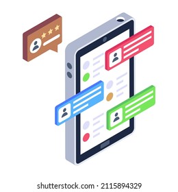A trendy e learning app isometric icon 

