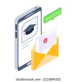 A trendy e learning app isometric icon 

