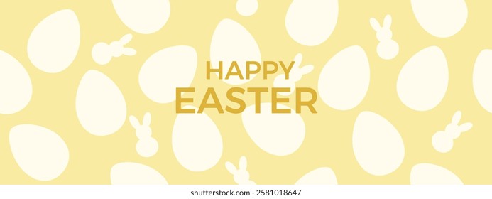Trendy Easter Design for Advertising, Web, Social Media, Poster, Banner, Cover. Modern Vector Illustration with White Eggs.