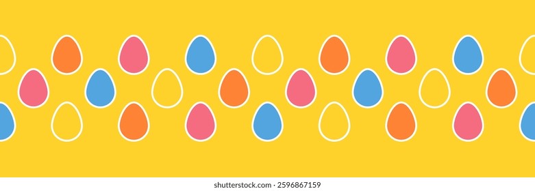 Trendy Easter design with colourful eggs. Modern minimal style banner. Vector illustration