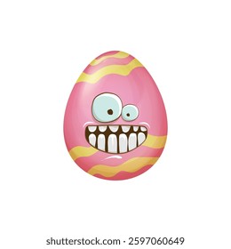 Trendy Easter Egg: Modern Cartoon Character with Bold Lines and Vibrant Colors, Ideal for Digital Spring Content and Social Media Graphics