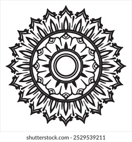 design de mandala moderno e fácil com linhas limpas para livro de coloração, arte criativa de mandala, design de mandala para livro de coloração de adultos